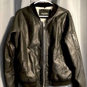 Madden lined faux leather bomber